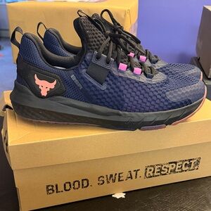 Project Rock Men's Training Shoes in Navy with Pink Accents